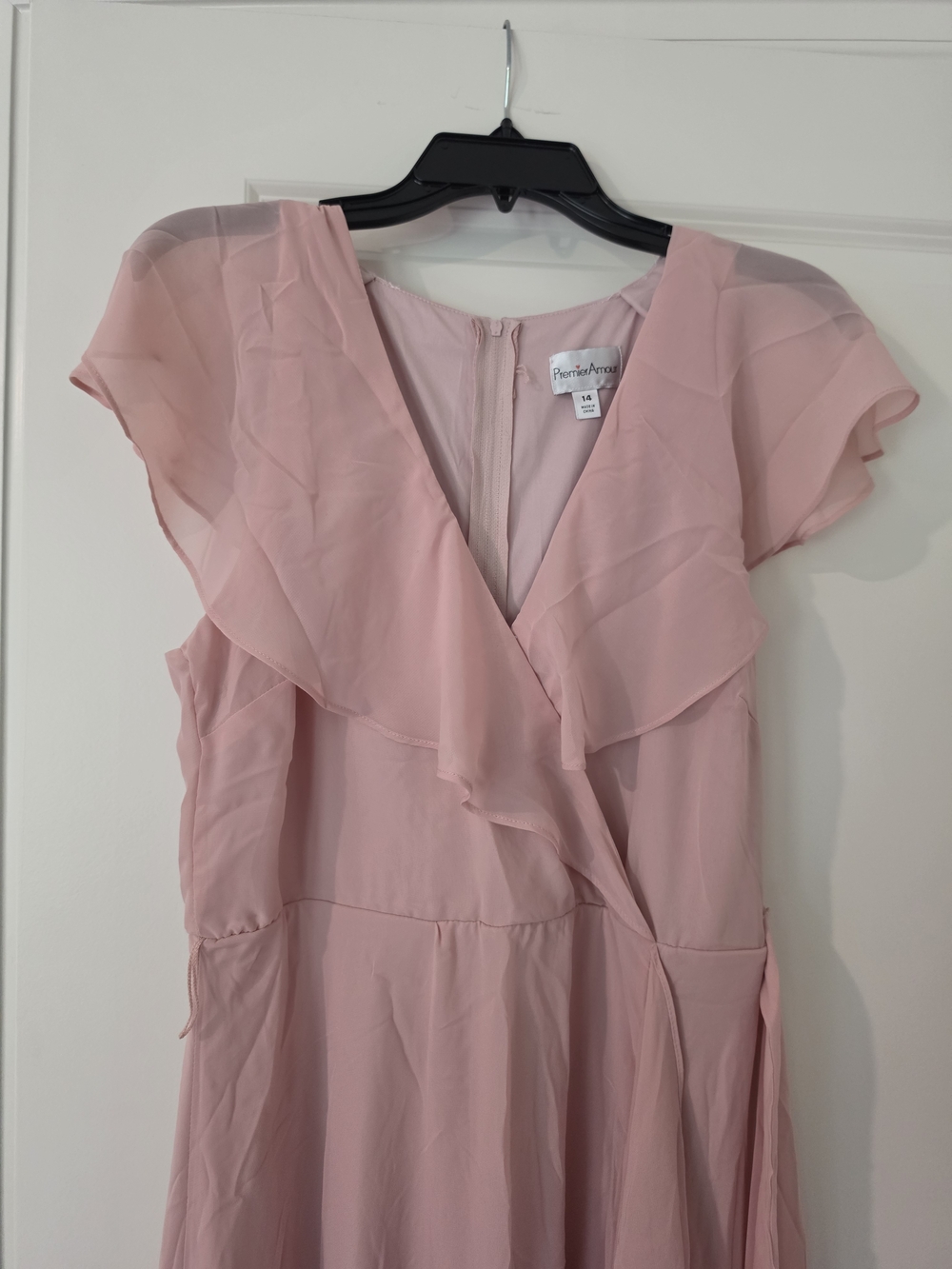 Premier Blush Ruffle Midi Dress